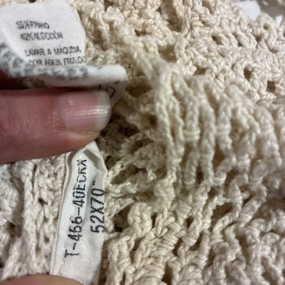 Crochet Tablecloth Rectangle 36x54 Beige Unbranded.